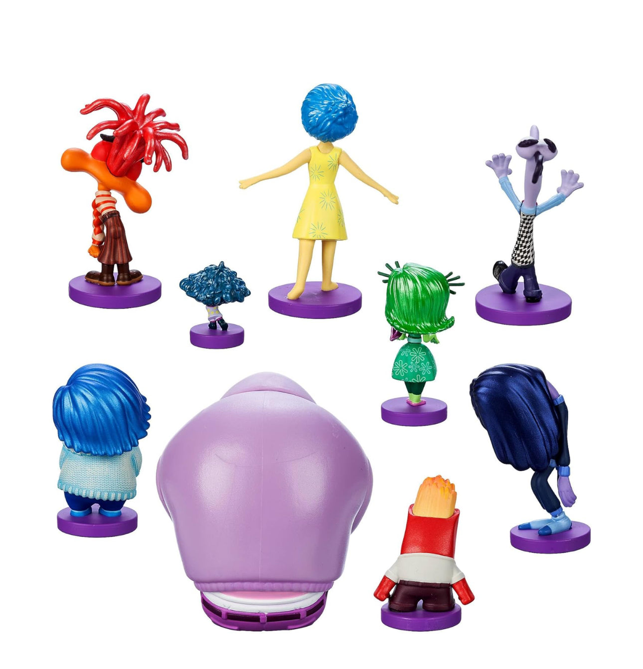 Disney Store Official Inside Out 2 Figurine Playset Set, 9 Moulded Toys, Including Joy, Sadness, Anger, Anxiety, Disgust, Envy, Ennui, Embarrassment & Fear