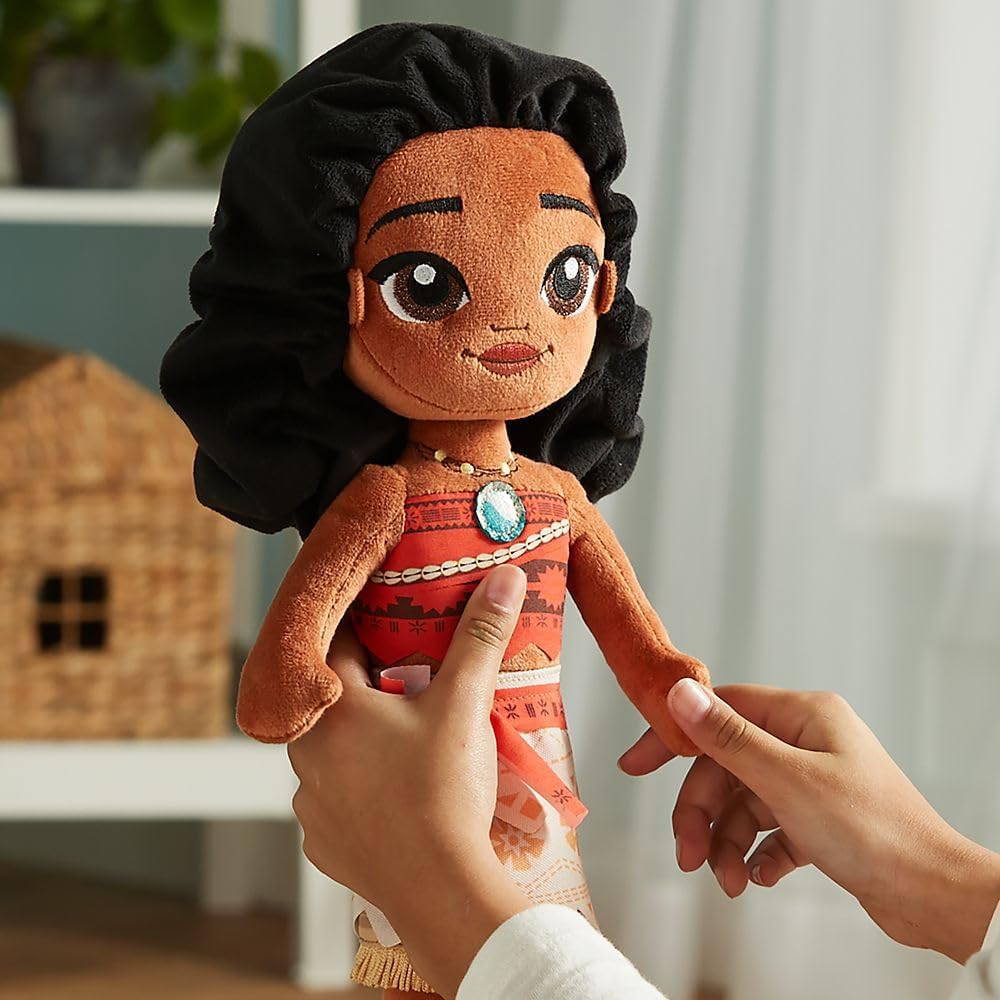 Disney Store Official Princess Plush Doll, Moana, Medium 14 Inches, Soft Plushy with Embroidered Features, Princess Toys for Girls, Disney Dolls, Stuffed Animals for Girls