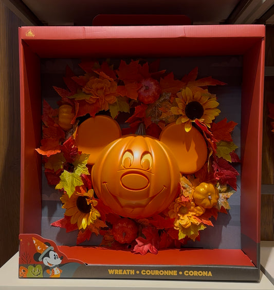 Disney Halloween Mickey Pumpkin Wreath – Official Decoration