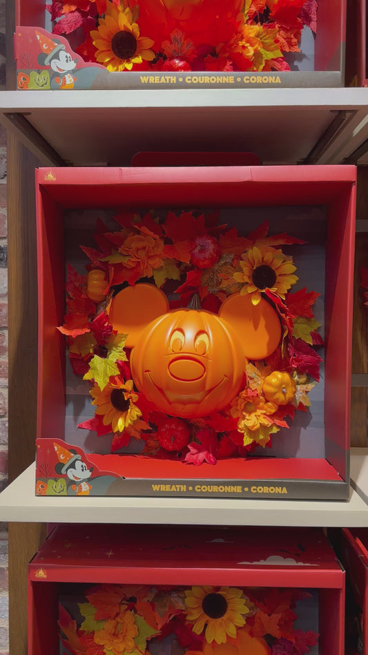 Disney Halloween Mickey Pumpkin Wreath – Official Decoration